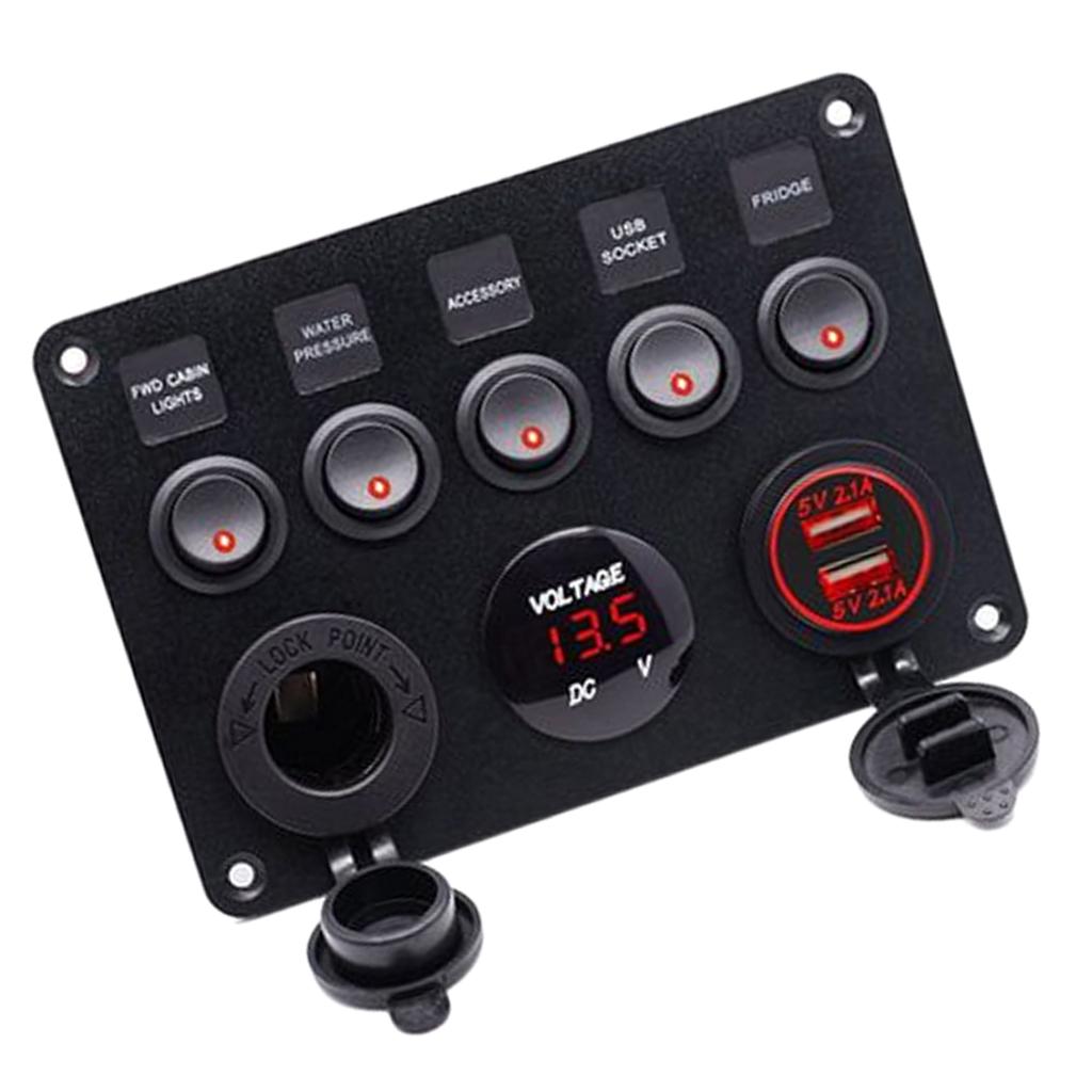 Usb Charger - Panel de Interruptores de 5 Vías