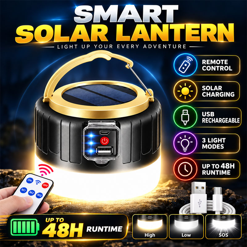 Linterna LED solar para acampa - Power Bank reseña y precio