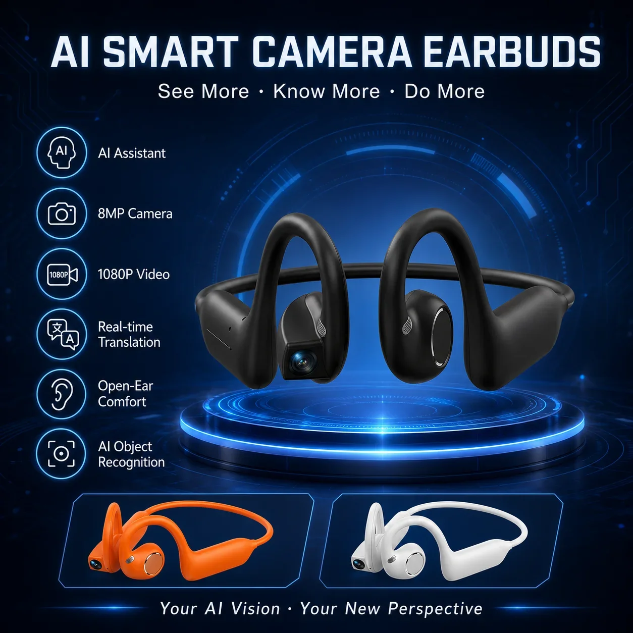 Auriculares con cámara intelig - Headphones Wireless reseña y precio